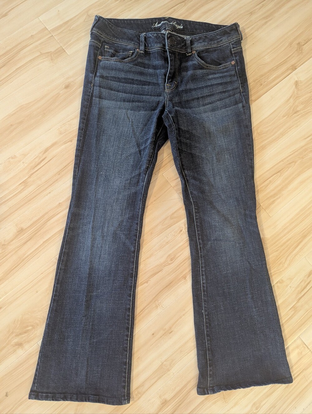 American Eagle Original Bootcut Stretch Dark Wash Blue Bootcut Jeans Sz 14 32x31
